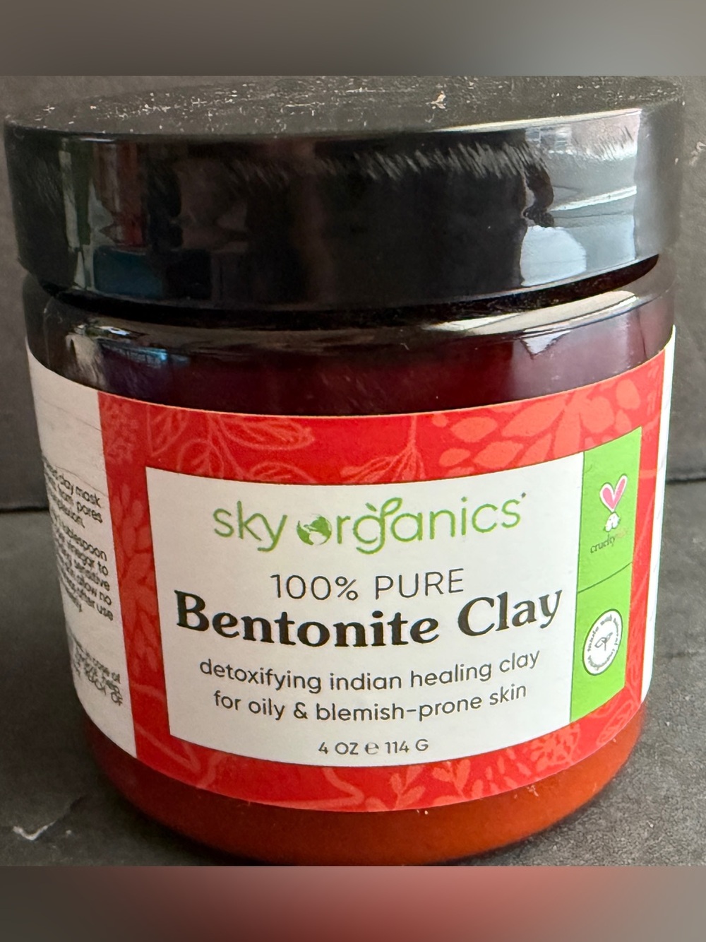 Sky Organics 100% Pure Bentonite Clay Indian Healing Face Mask 4 oz New